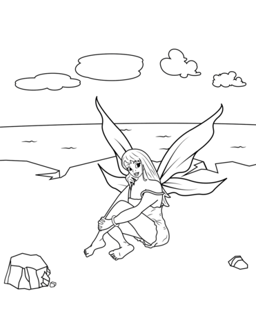 Sea Fairy Coloring Page